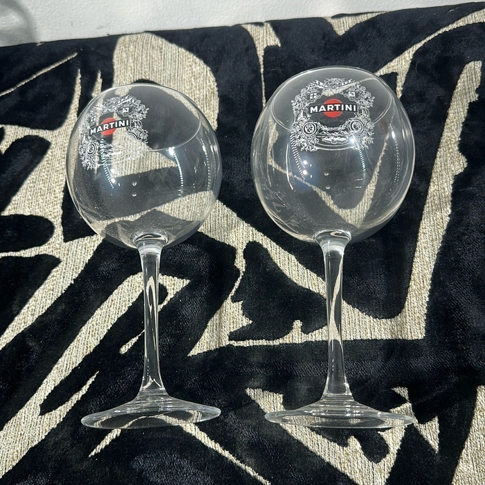 Set of two  glass martini